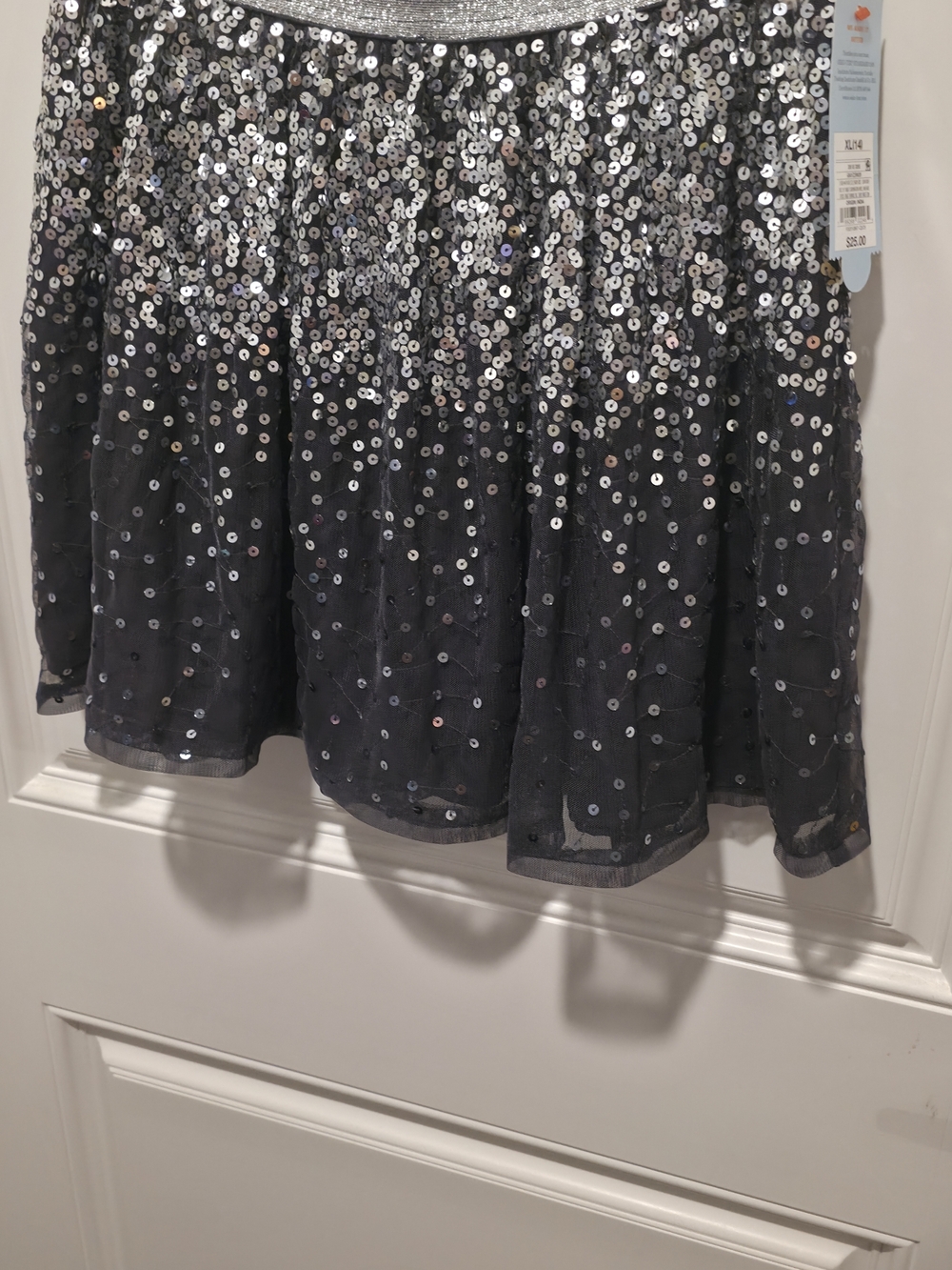 Cat & Jack Girls Black Silver Sequin Skirt